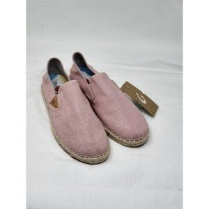 OLUKAI Kaula Pa'a Kapa Women's Pink Espadrilles Linen Slip On Loafers Size 10